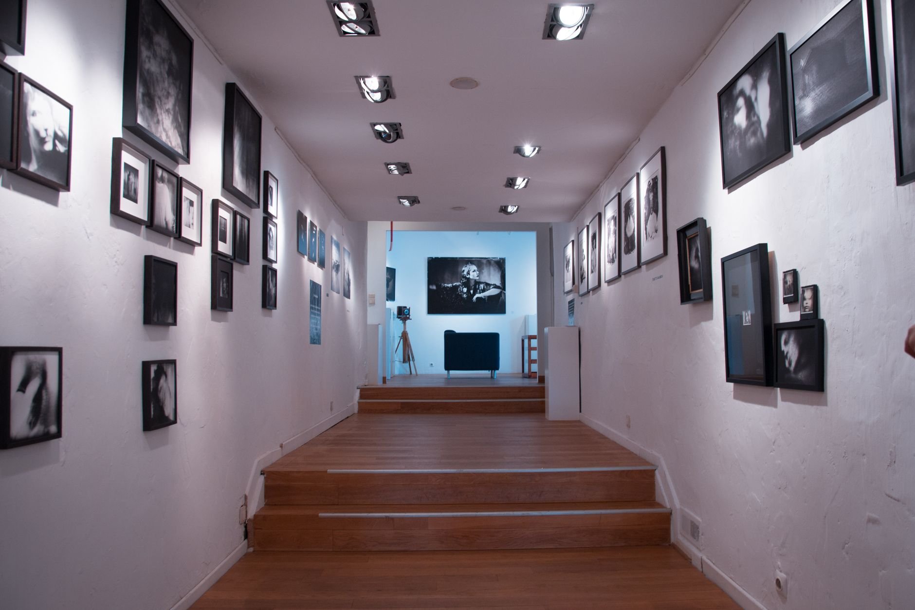 Fine art photography prints displayed in a gallery setting